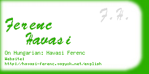ferenc havasi business card